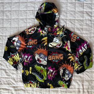Members Only X Nickelodeon Rugrats Novelty Print Retro Nostalgic Windbreaker - L